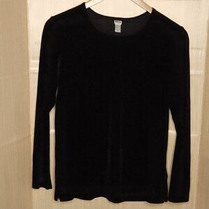 Mimi Maternity Womens Black Velvet Stretchy Tunic Small